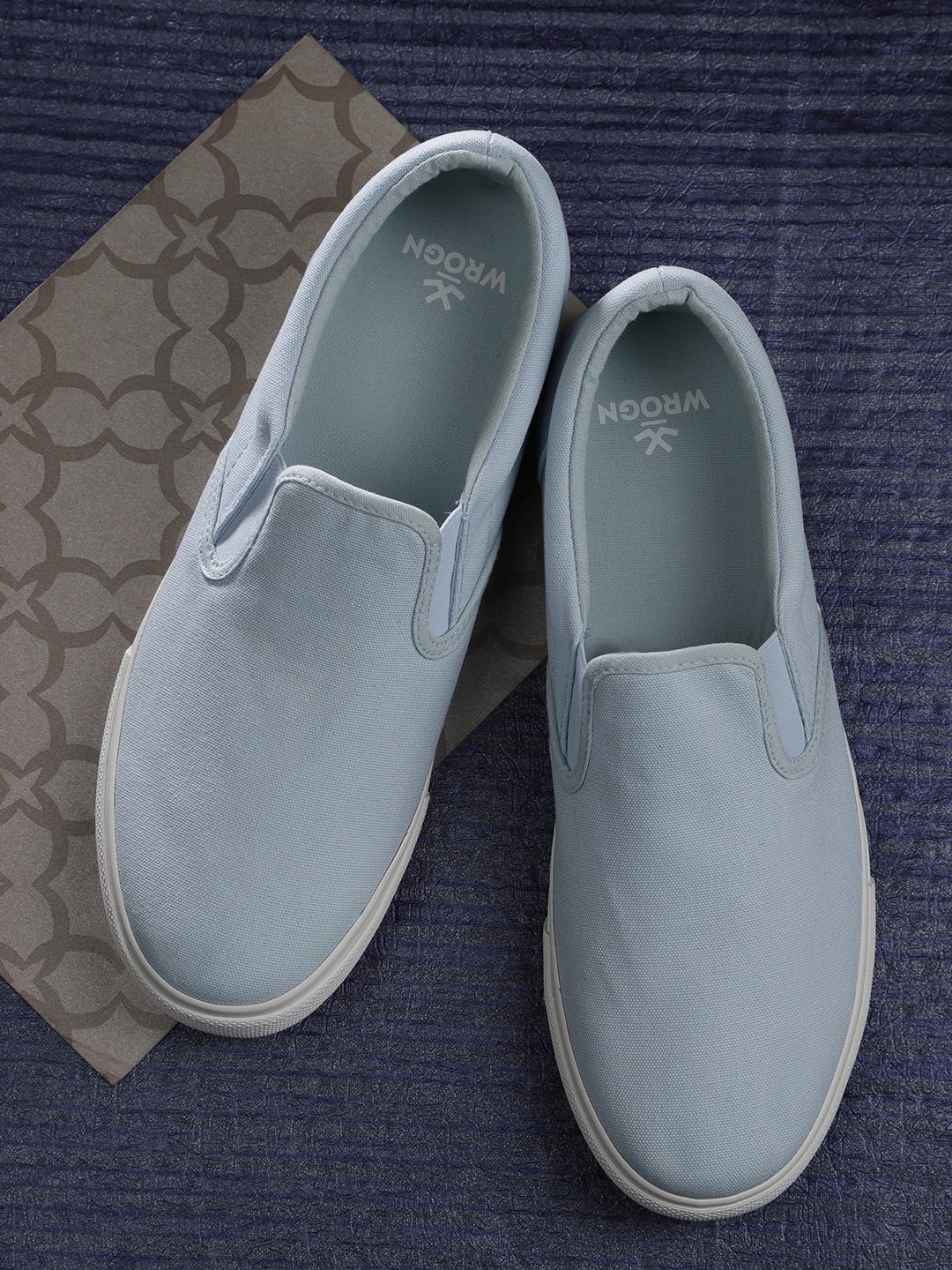 Buy WROGN Men Blue Slip On Sneakers - Casual Shoes for Men 5966568 | Myntra