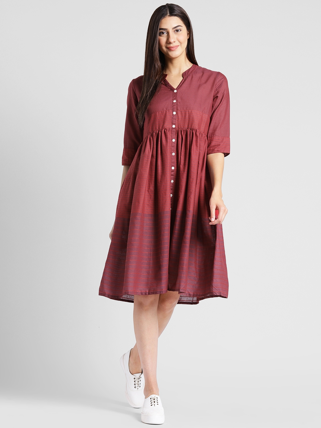 Buy Kira Women Pink Striped Shirt Dress - Dresses for Women 6029408 ...