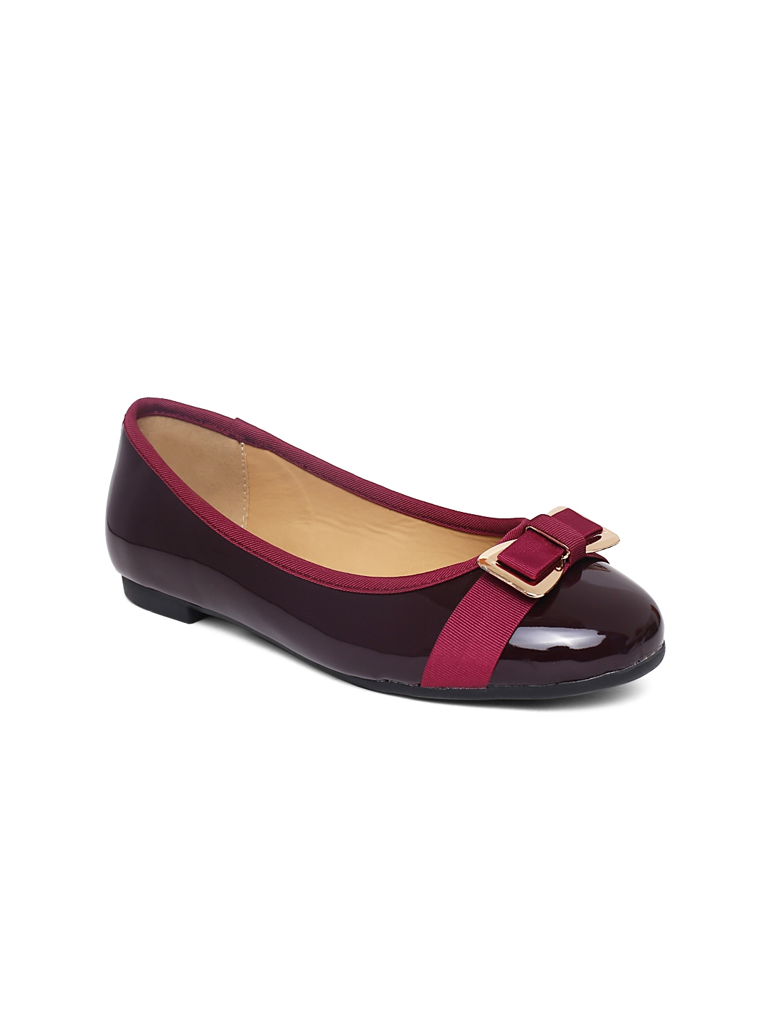 burgundy ballerina flats