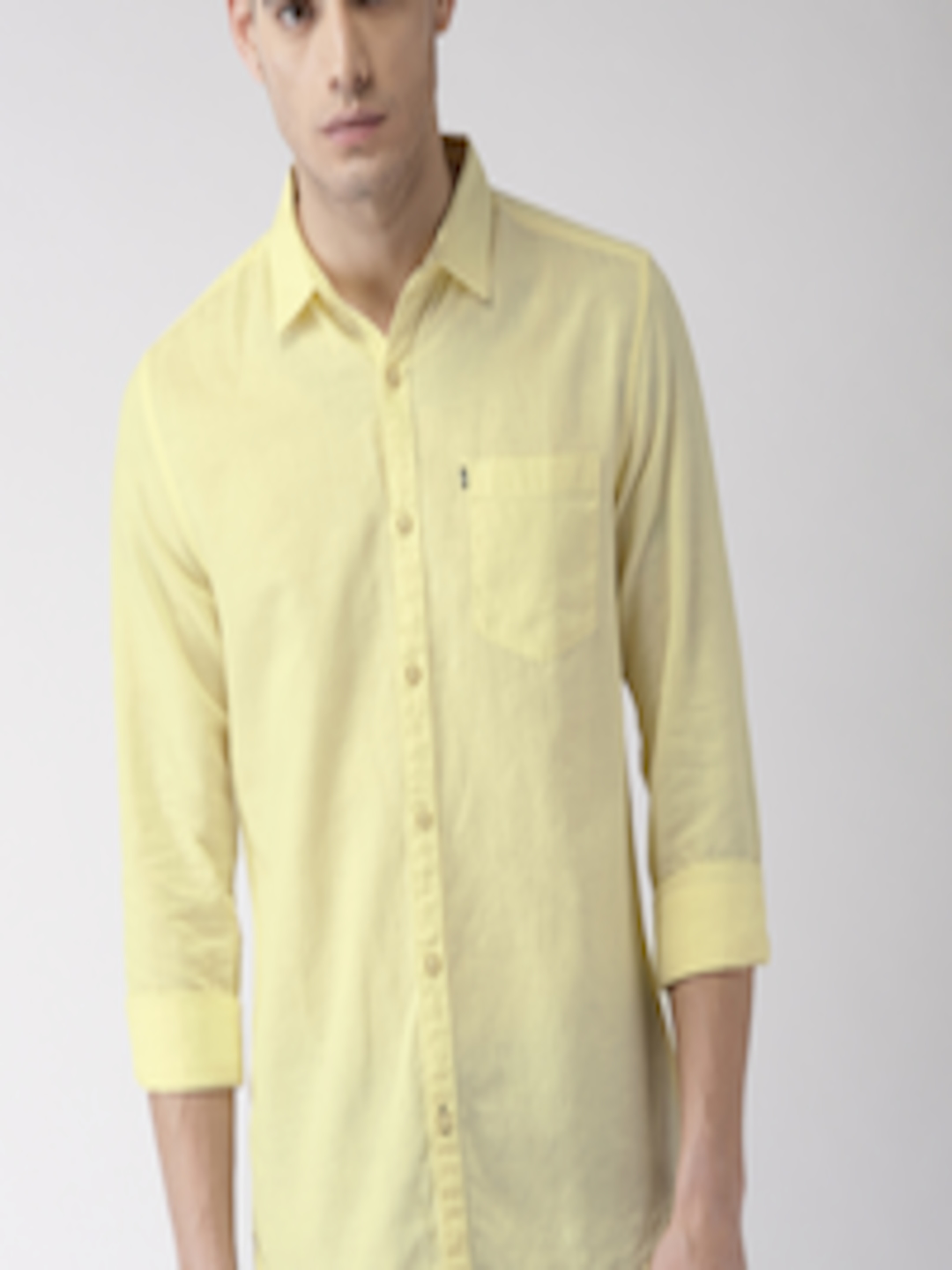 Buy HIGHLANDER Men Yellow Slim Fit Solid Casual Shirt - Shirts for Men ...