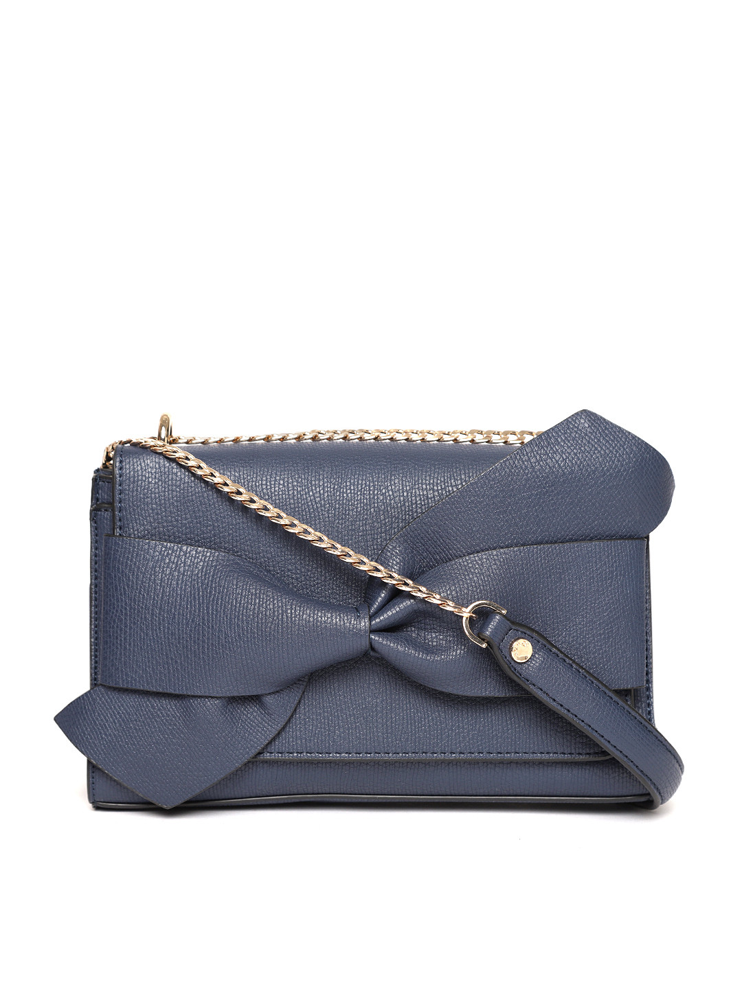 Buy Dune London Navy Blue Solid Sling Bag With Bow Detail Handbags