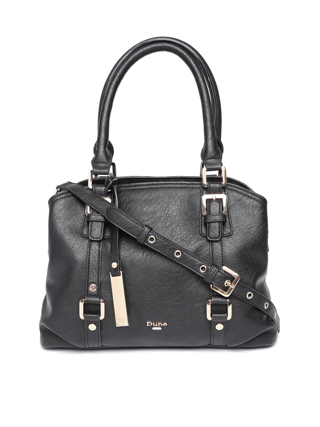 Buy Dune London Black Solid Handheld Bag With Detachable Sling Strap