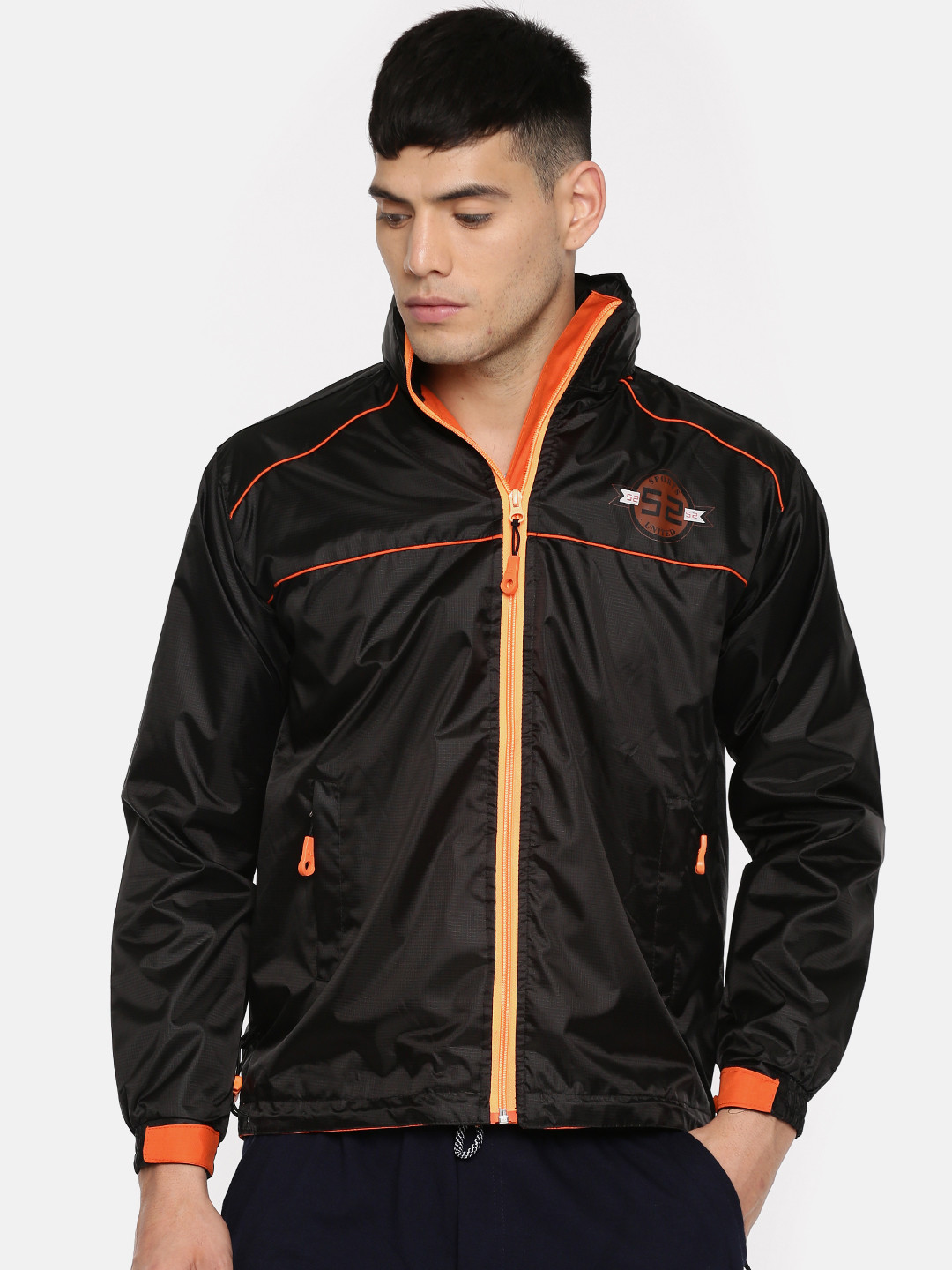 Buy Sports52 Wear Black Hooded Rain Jacket Rain Jacket for Men