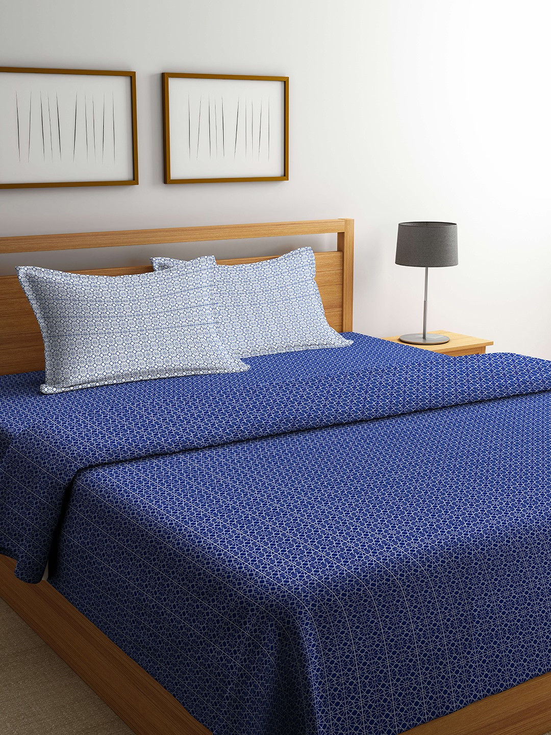 Buy Portico New York Navy Blue & White Printed Bedding Set Bedding