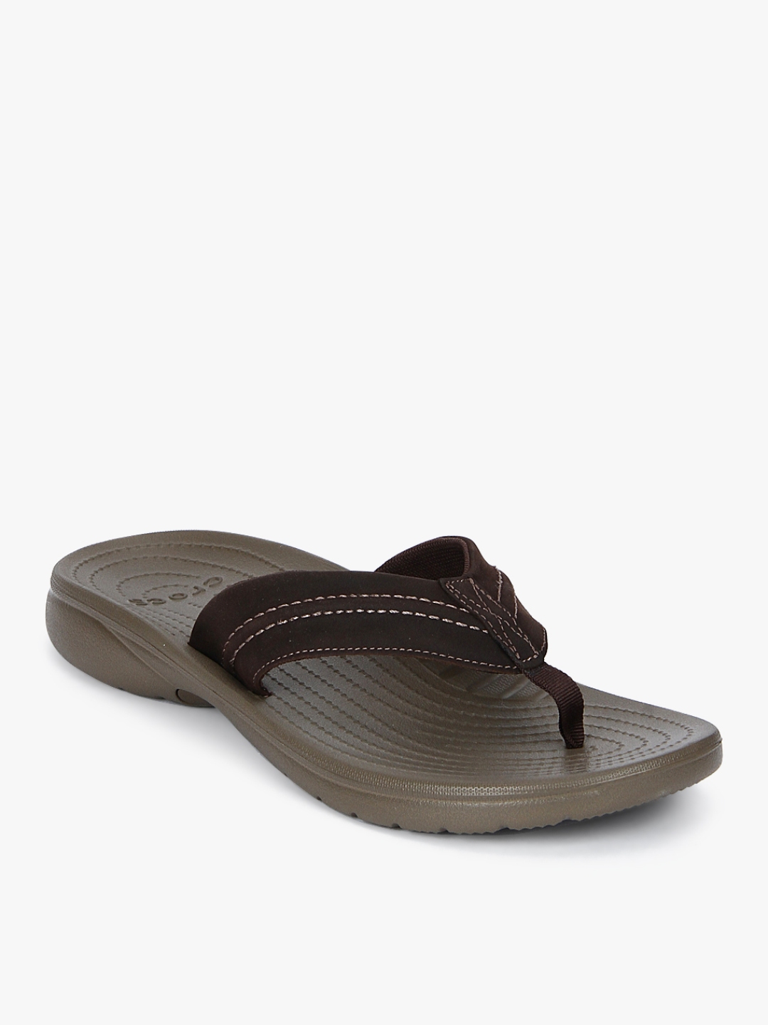 Buy Crocs Men Coffee Brown Solid Thong Flip Flops - Flip Flops for Men ...