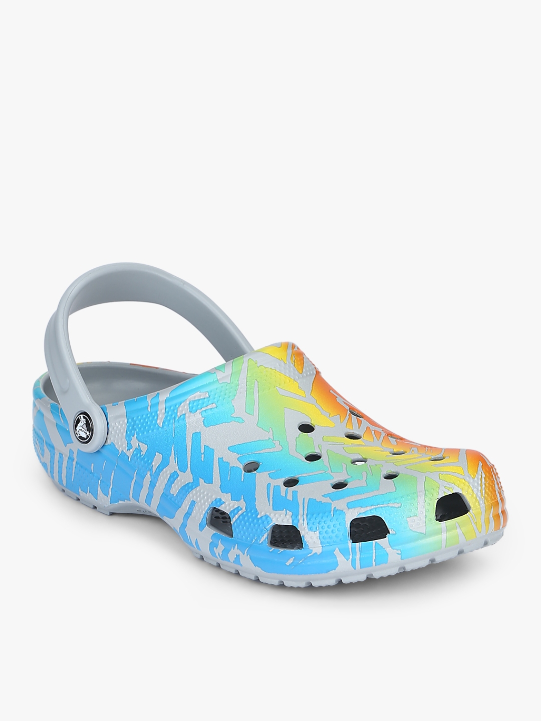 Buy Crocs Unisex Blue & Orange Printed Clogs - Flip Flops for Unisex ...