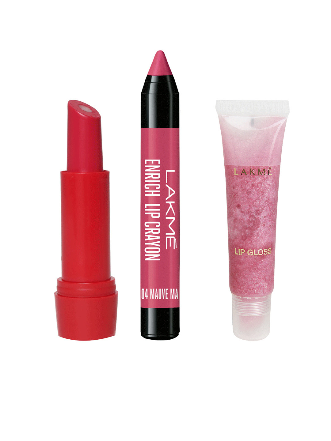 Buy Lakme Set Of Lip Gloss, Lip Balm & Lip Crayon Lip Gloss for Women