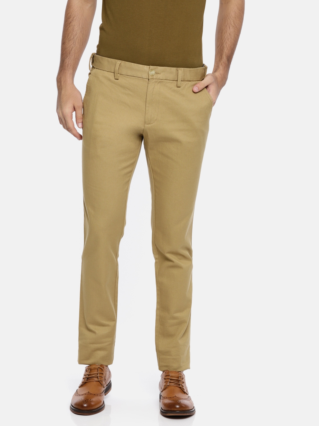 men's slim fit khaki joggers
