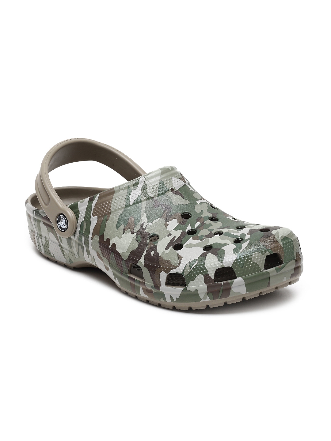 Buy Crocs Unisex Olive Green Classic Graphic II Printed Clogs - Flip ...