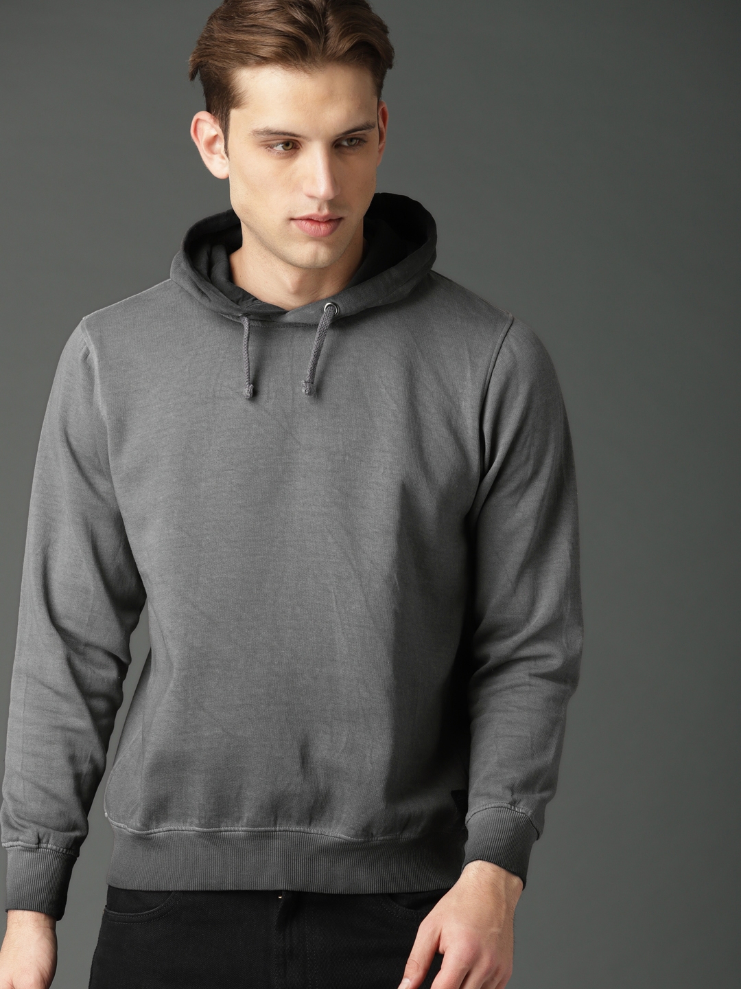 mens grey hooded sweatshirt