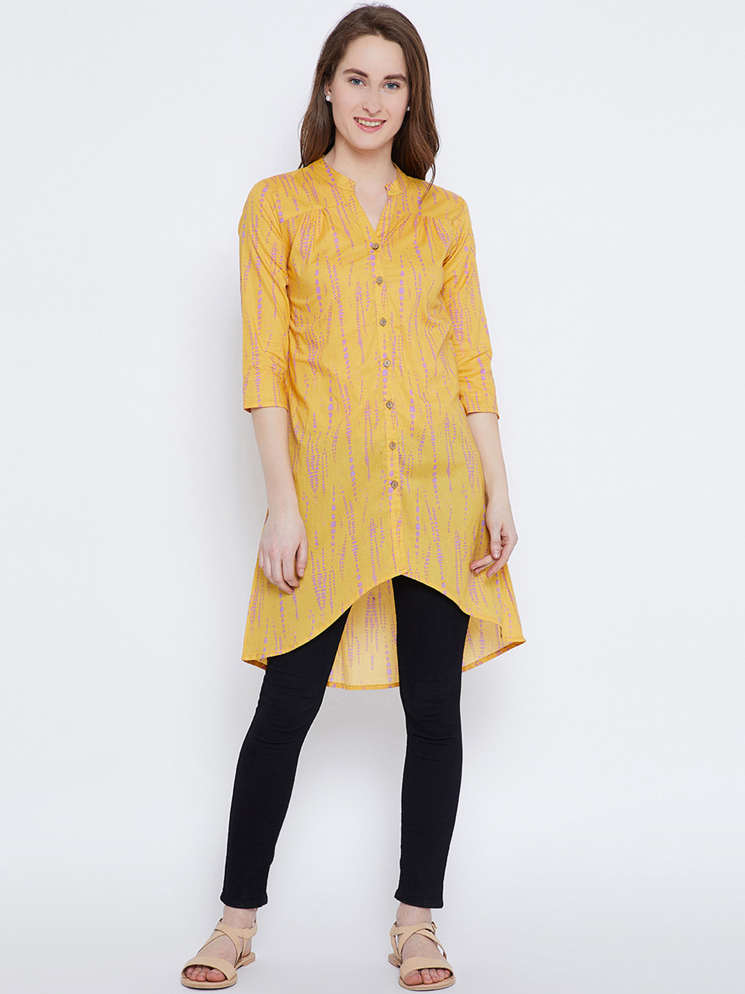 Buy Ruhaans Yellow Printed Tunic Tunics for Women 6518927 Myntra