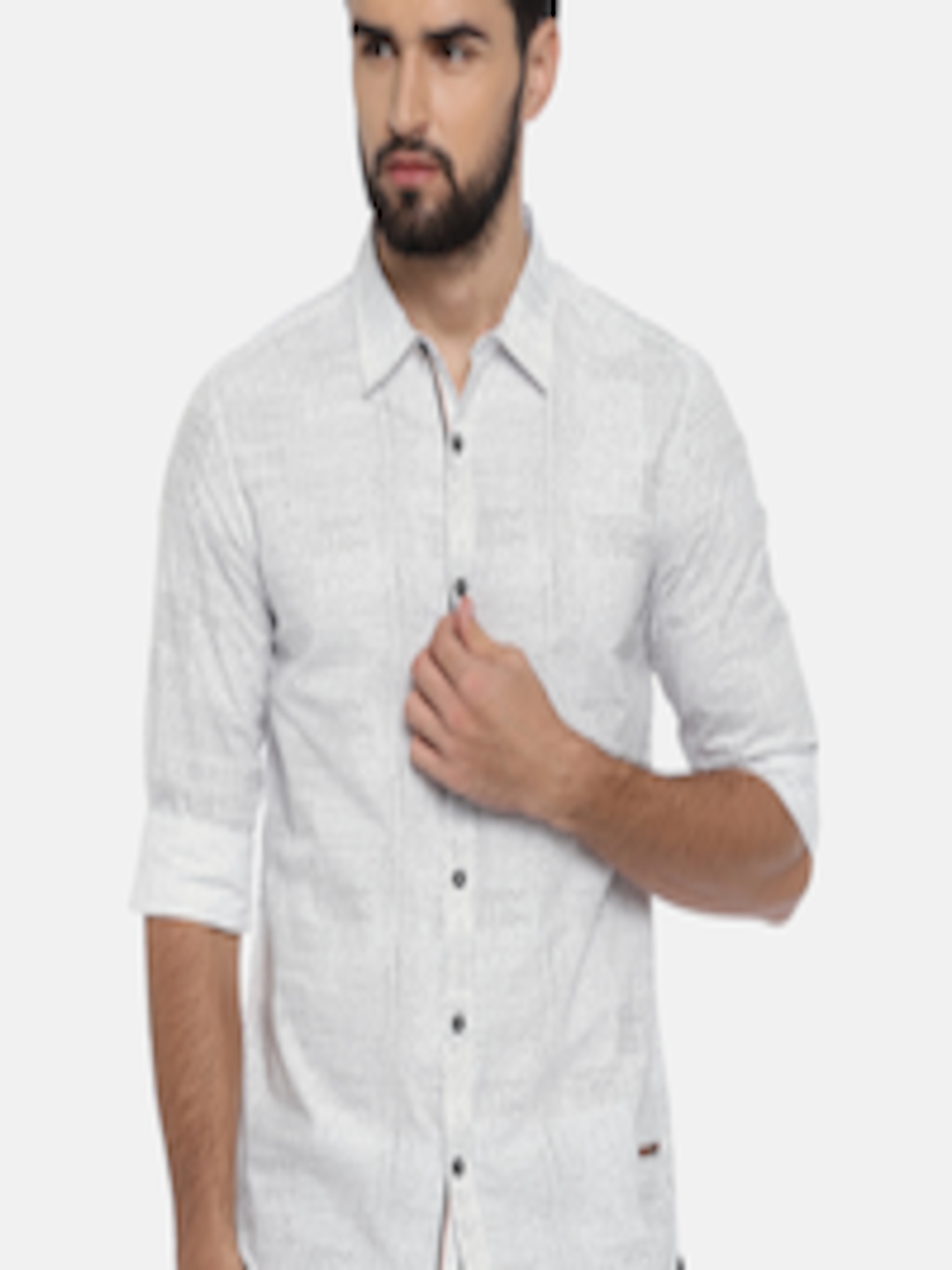 Buy SPYKAR Men White & Black Slim Fit Printed Casual Shirt - Shirts for ...