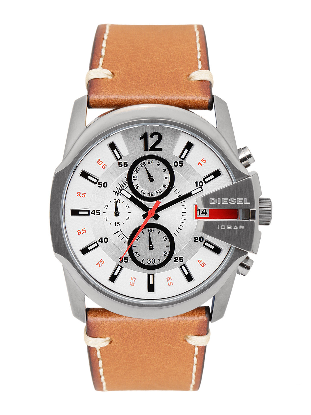 Buy DIESEL Men Silver Toned & White Chronograph Watch DZ4436_OR