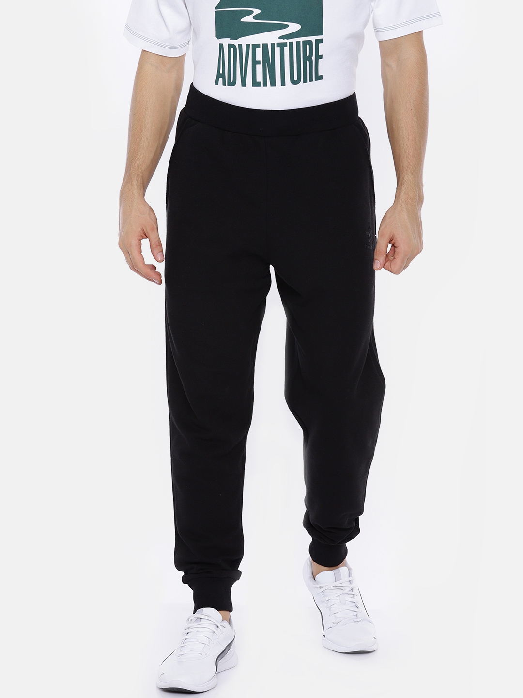 Buy Hummel Men Black WALL PANT Joggers - Track Pants for Men 6521576 ...