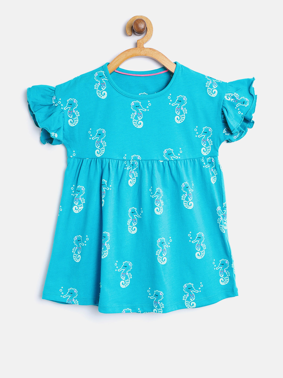 Buy Marks & Spencer Girls Blue Printed A Line Dress Dresses for Girls