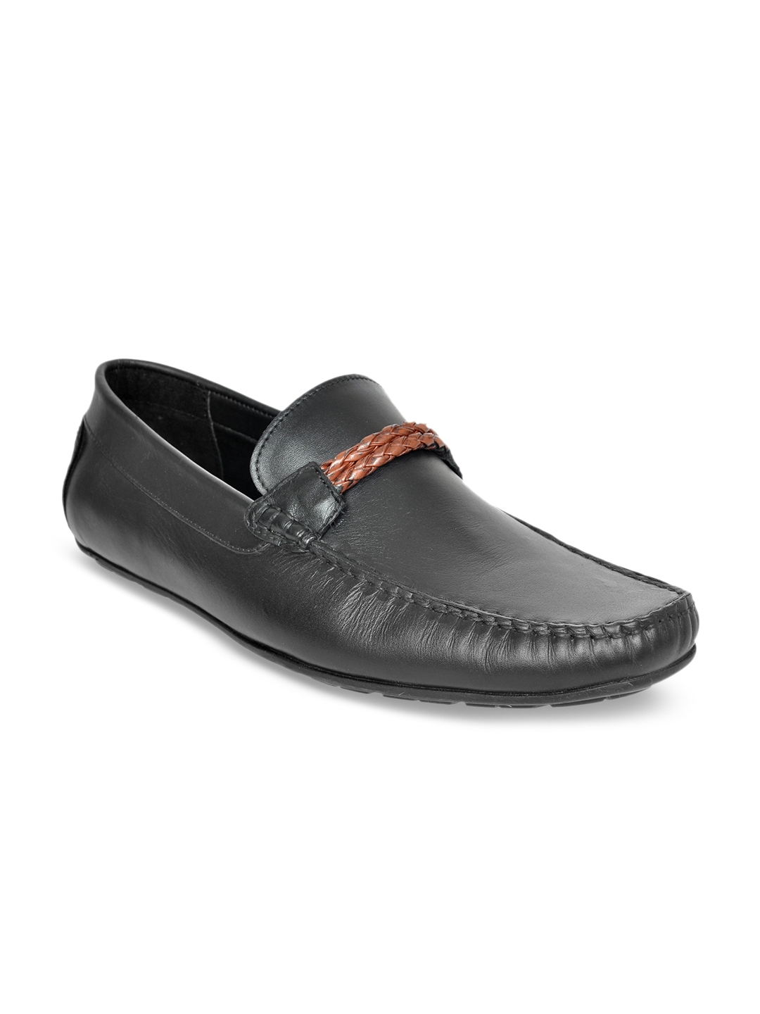 Buy Allen Cooper Men Black Leather Loafers - Casual Shoes for Men ...