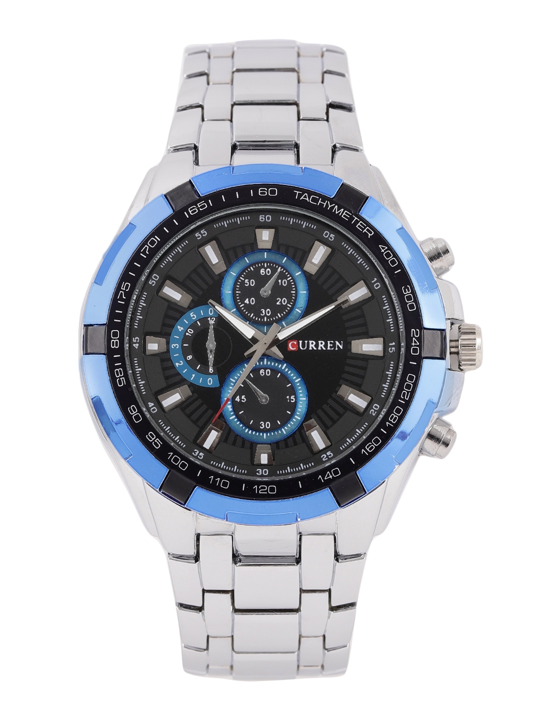 curren black analog watch