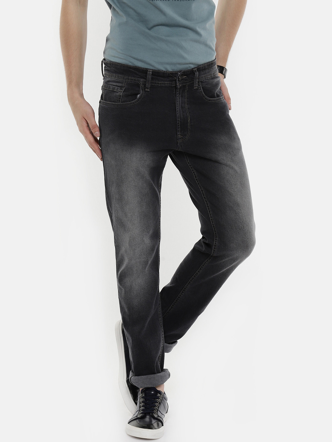 Buy Peter England Men Black Slim Fit Mid Rise Clean Look Stretchable Jeans Jeans for Men