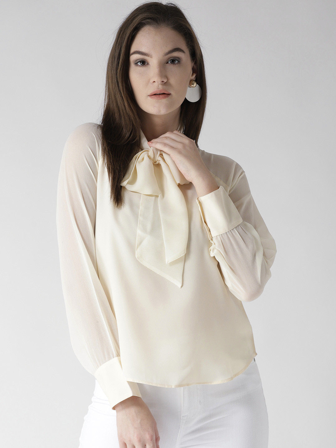 Buy 20Dresses Women Cream Coloured Solid Top Tops for Women 6541401