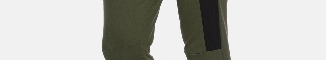 Buy People Men Olive Green Regular Fit Solid Joggers - Trousers for Men ...