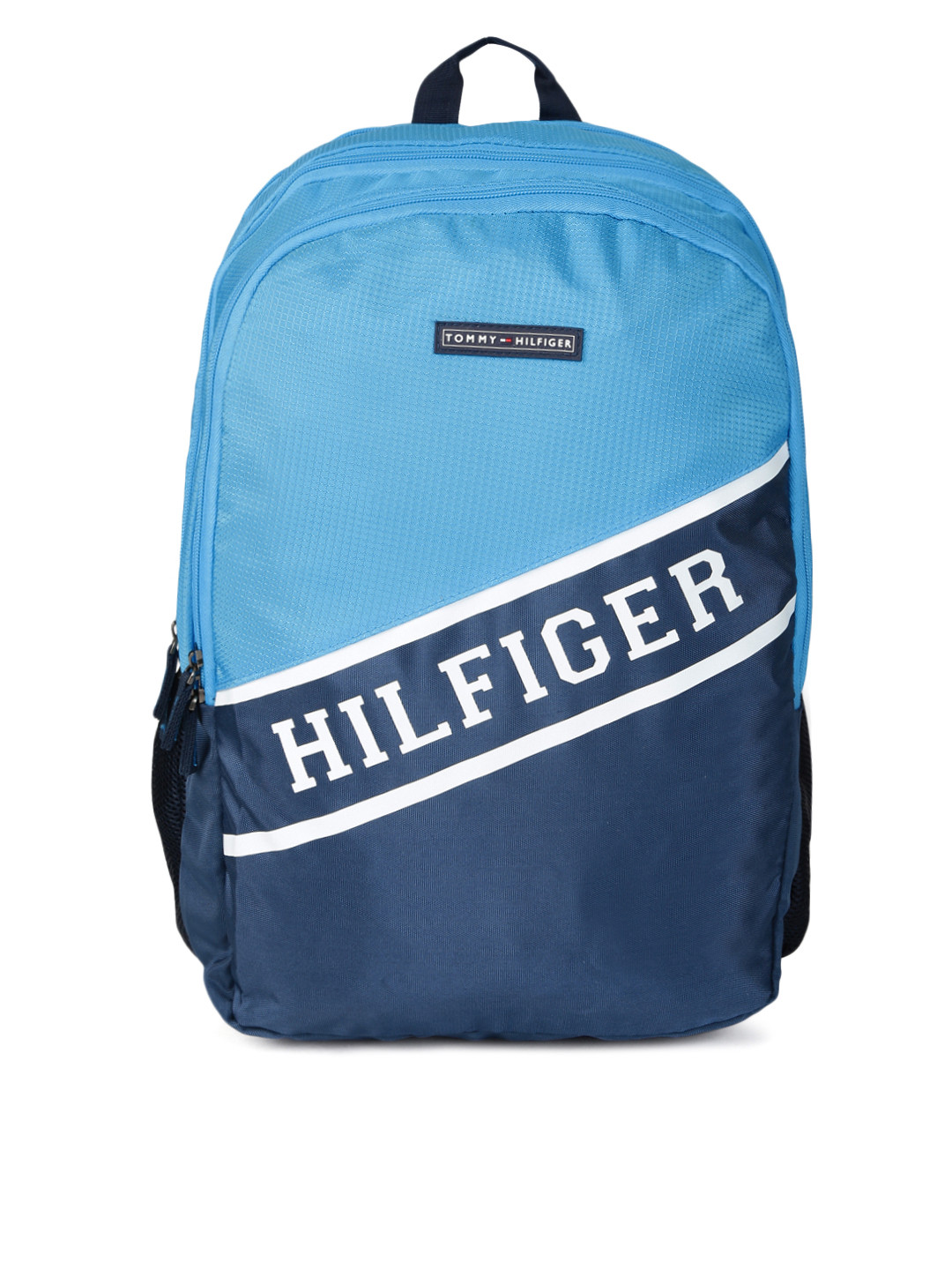 Buy Tommy Hilfiger Unisex Blue Brand Logo Backpack Backpacks for