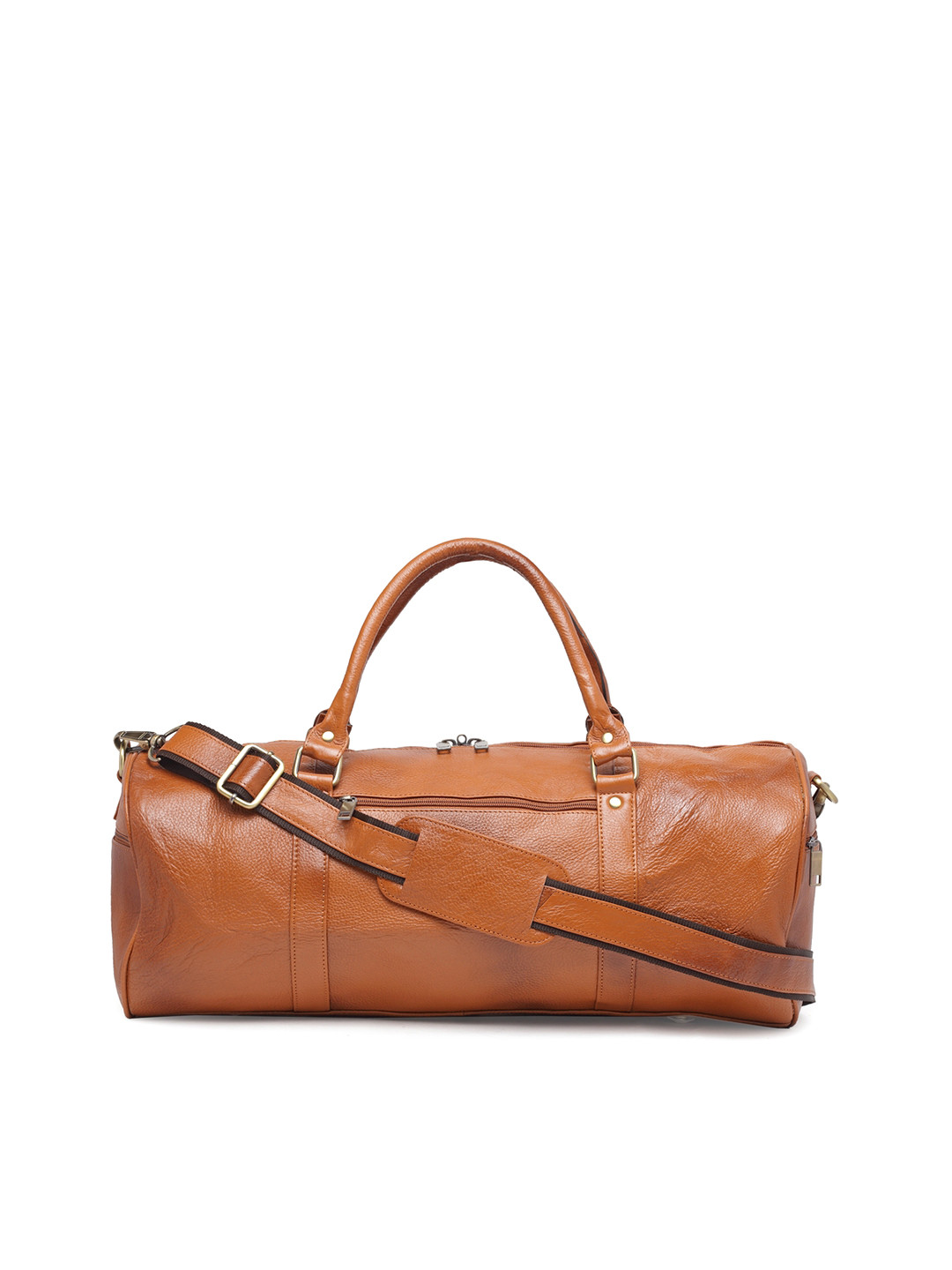 Buy Teakwood Tan Brown Solid Unisex Leather Duffle Bag Duffel Bag for