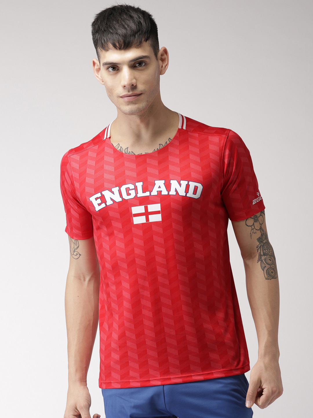 England Three Lions on a Shirt Red T-shirt
