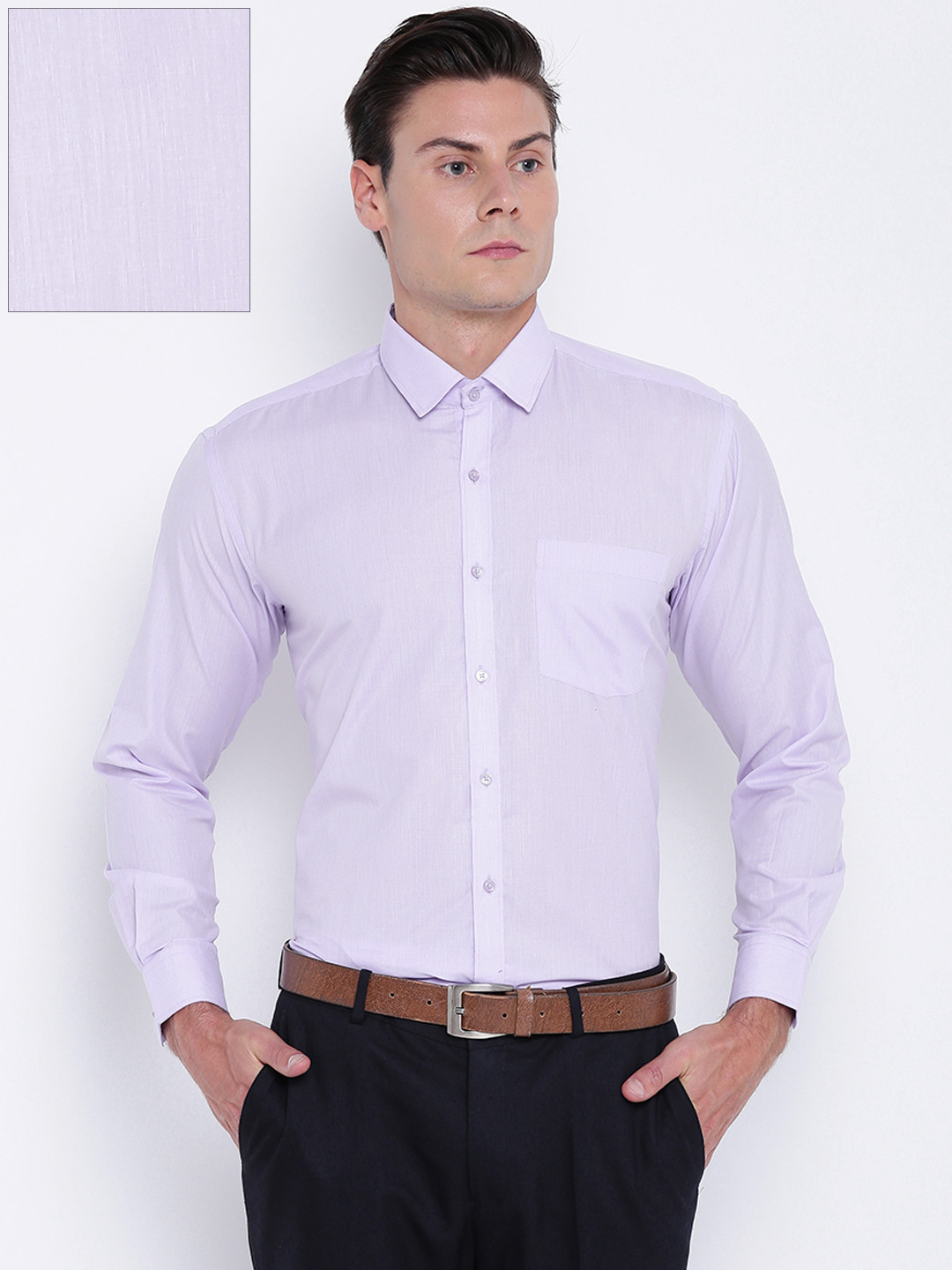 Buy DENNISON Men Lavender Regular Fit Solid Formal Shirt Shirts For buy-dennison-men-lavender-regular-fit-solid-formal-shirt-shirts-for