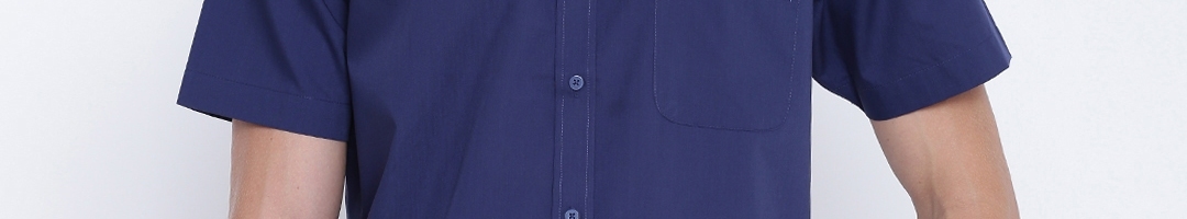 Buy OVS Men Navy Blue Regular Fit Solid Formal Shirt - Shirts for Men ...