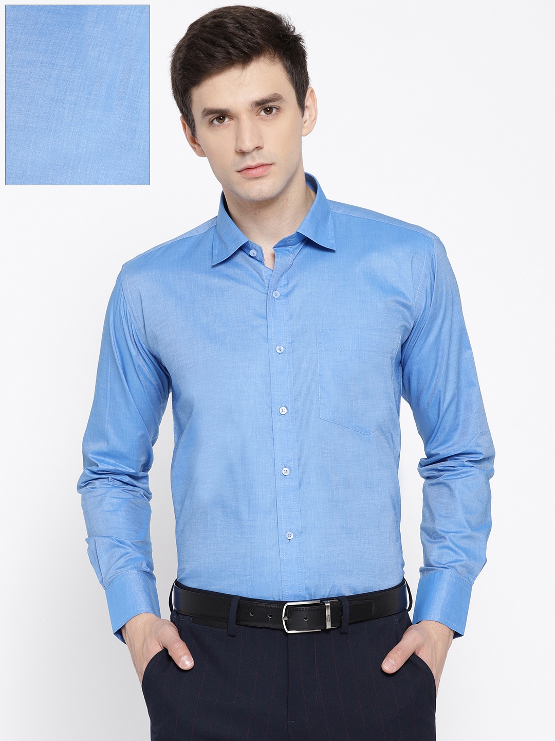 Buy DENNISON Men Blue Comfort Fit Solid Formal Shirt - Shirts for Men ...