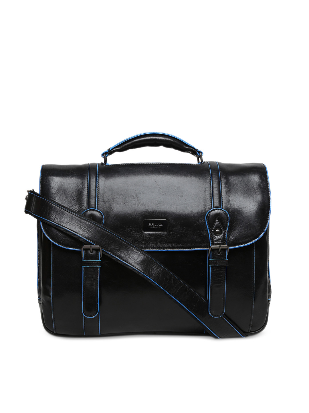Buy BRUNE Men Black Solid Leather Laptop Bag Laptop Bag for Men