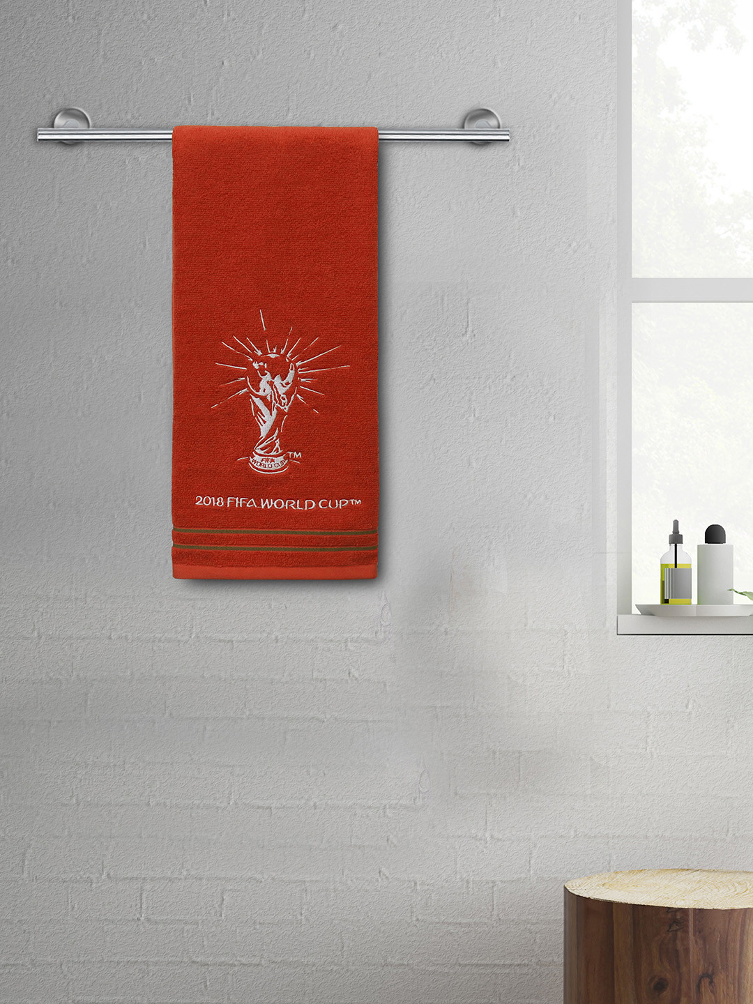 Buy SPACES Red FIFA World Cup 2018 Cotton 450 GSM Hand Towel Hand