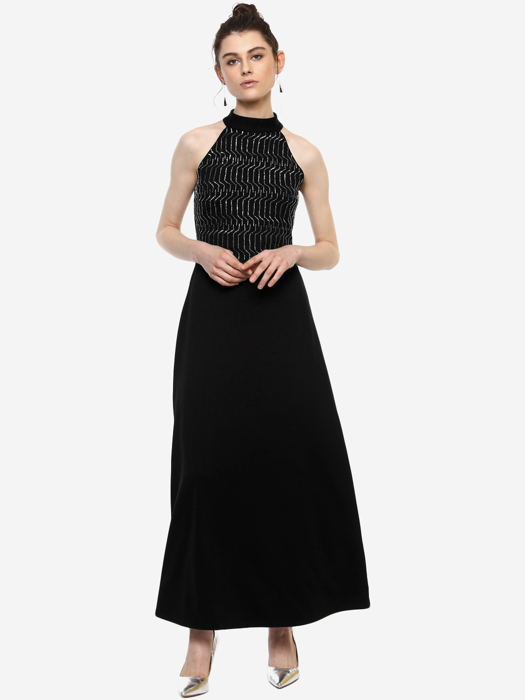 Buy Kazo Women Black Embellished Maxi Dress Dresses for Women 6593344