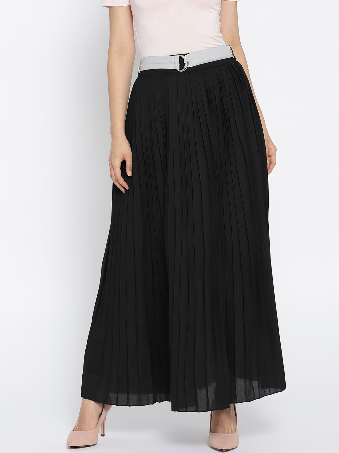 Jupe Crayon Lanvin Noire à Plis Accordéon - Taille 40, Neuve Avec étiquettes, Fabriquée En France