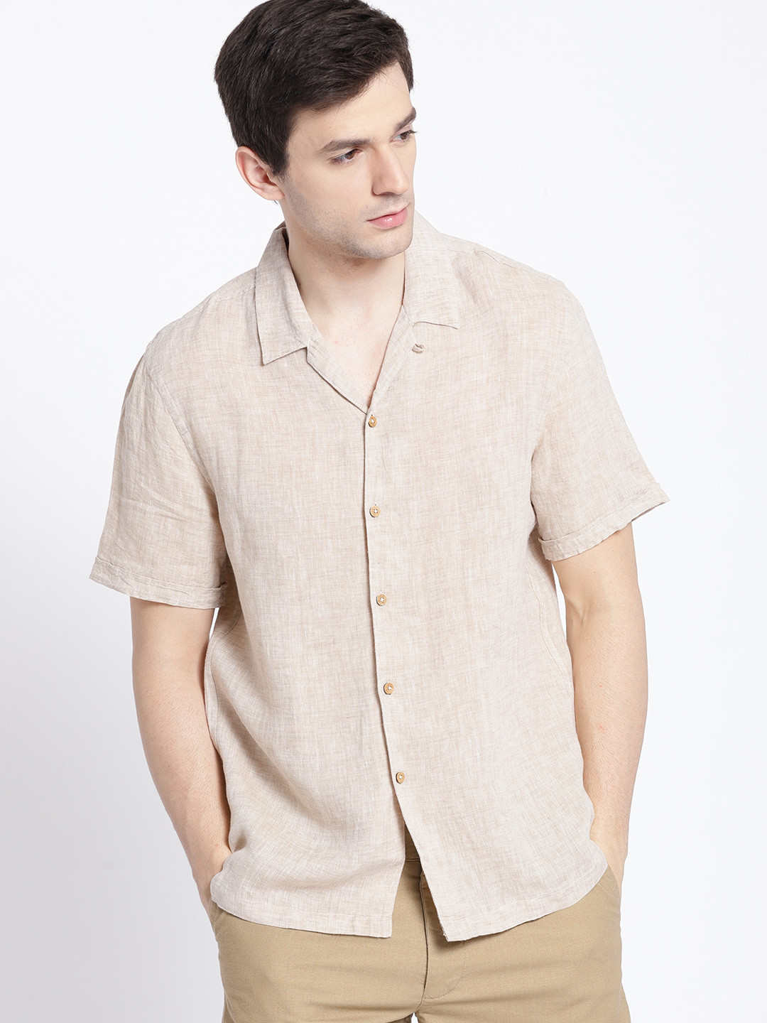 Buy MANGO MAN Men Brown Regular Fit Linen Solid Casual Shirt Shirts for Men 6612558 Myntra