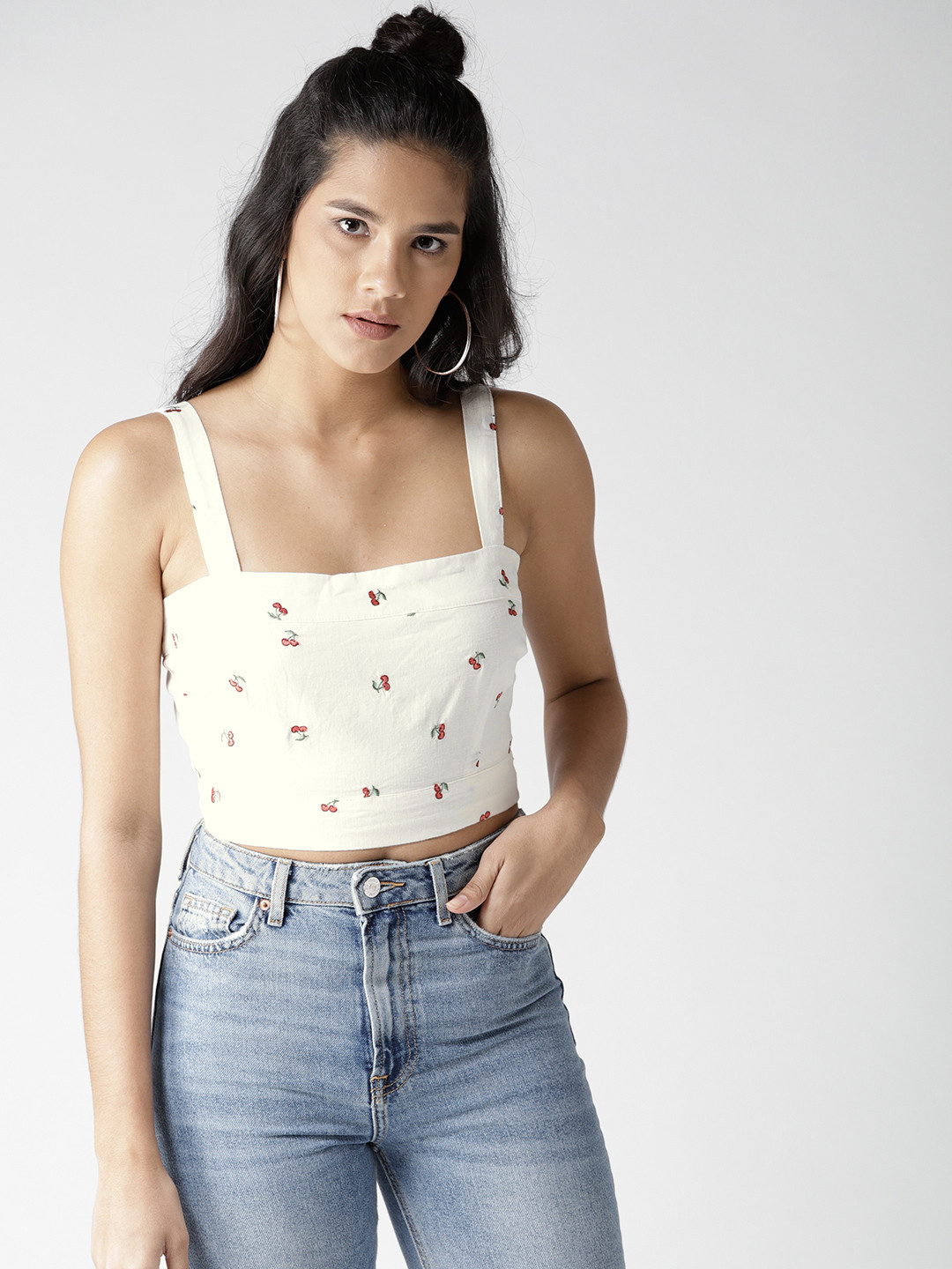 off white crop top women's