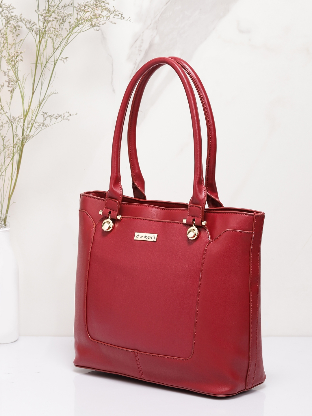 Buy DressBerry Red Solid Shoulder Bag Handbags for Women 6616656