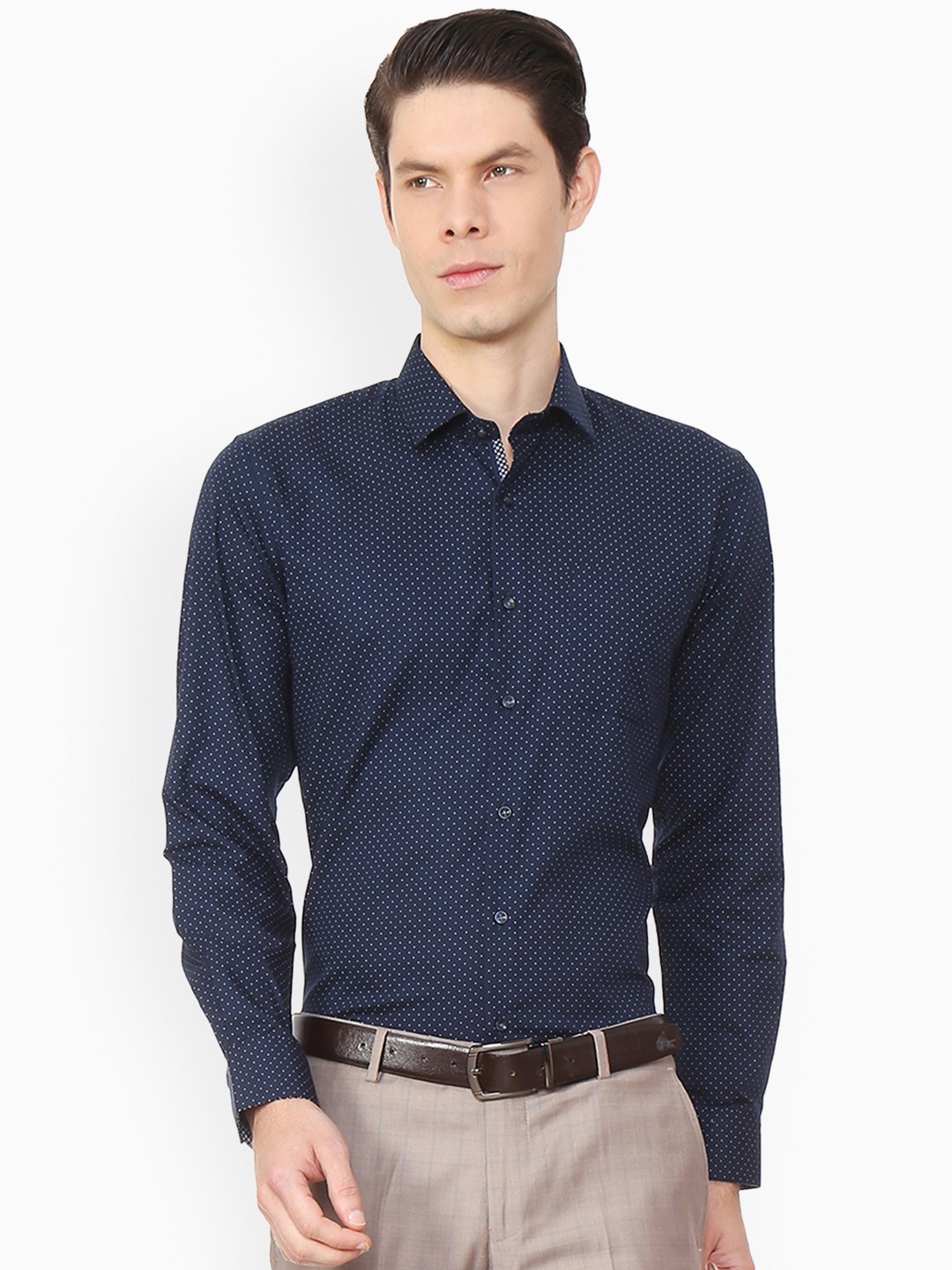 Buy Peter England Men Navy Blue Slim Fit Printed Formal Shirt Shirts