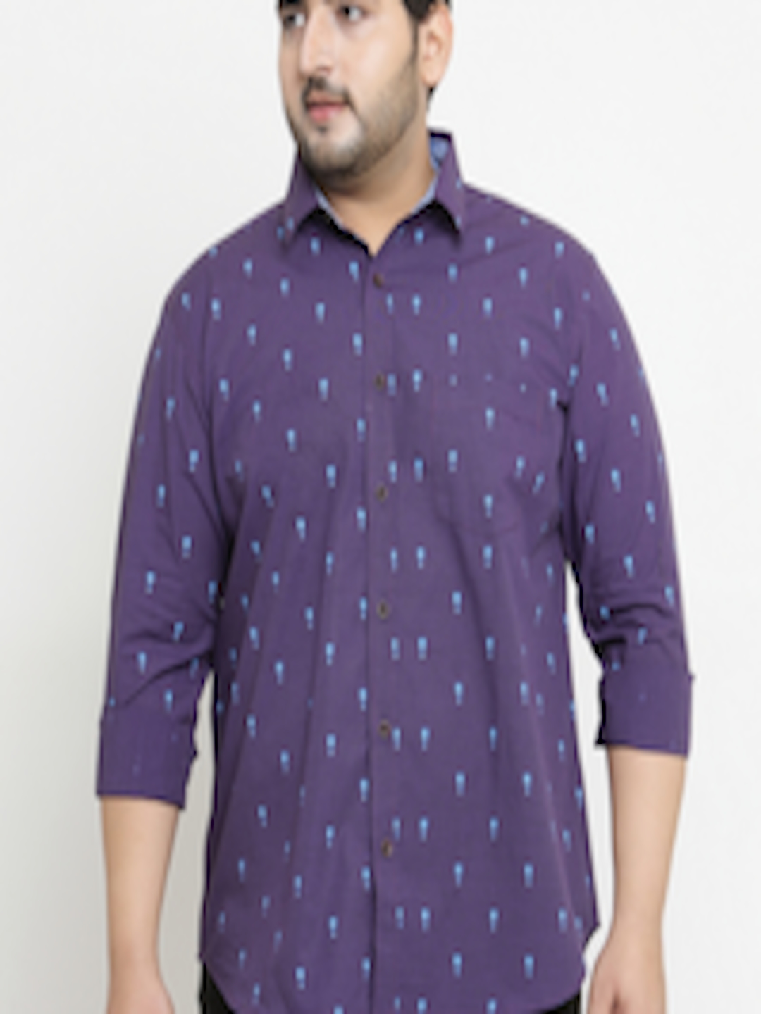 Buy PlusS Men Purple Regular Fit Printed Casual Shirt - Shirts for Men ...