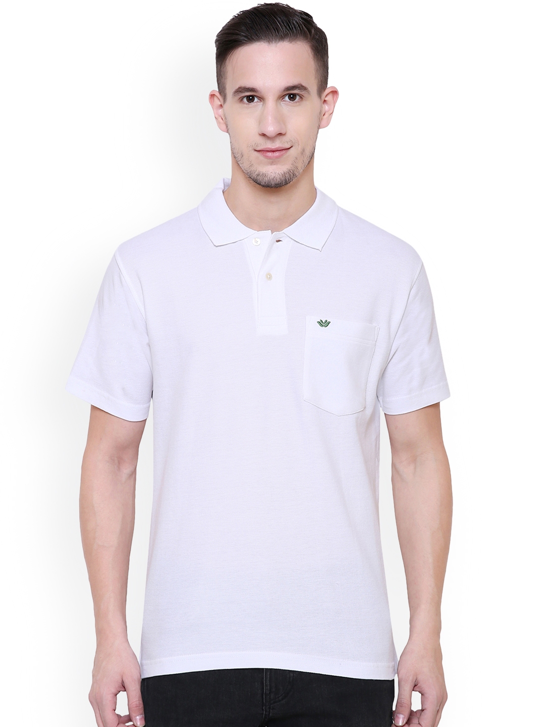 Buy UV&W Men White Solid Polo Collar T Shirt - Tshirts for Men 6624624 ...