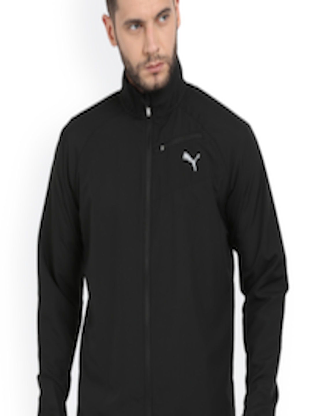 Buy Puma Men Black Solid Sporty Track Jacket - Jackets for Men 6627180 ...