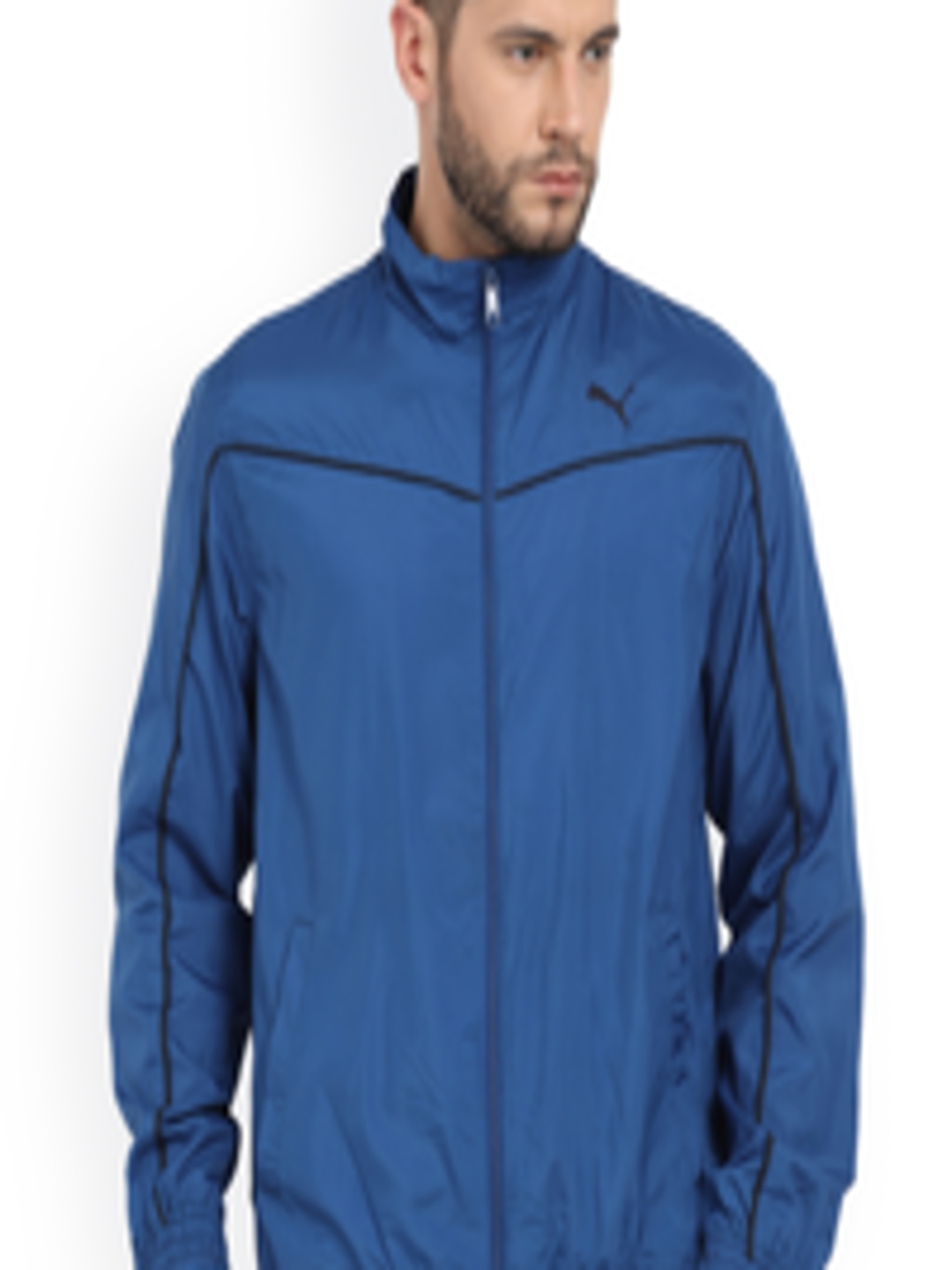 Buy Puma Men Blue Solid Sporty Jacket - Jackets for Men 6627186 | Myntra