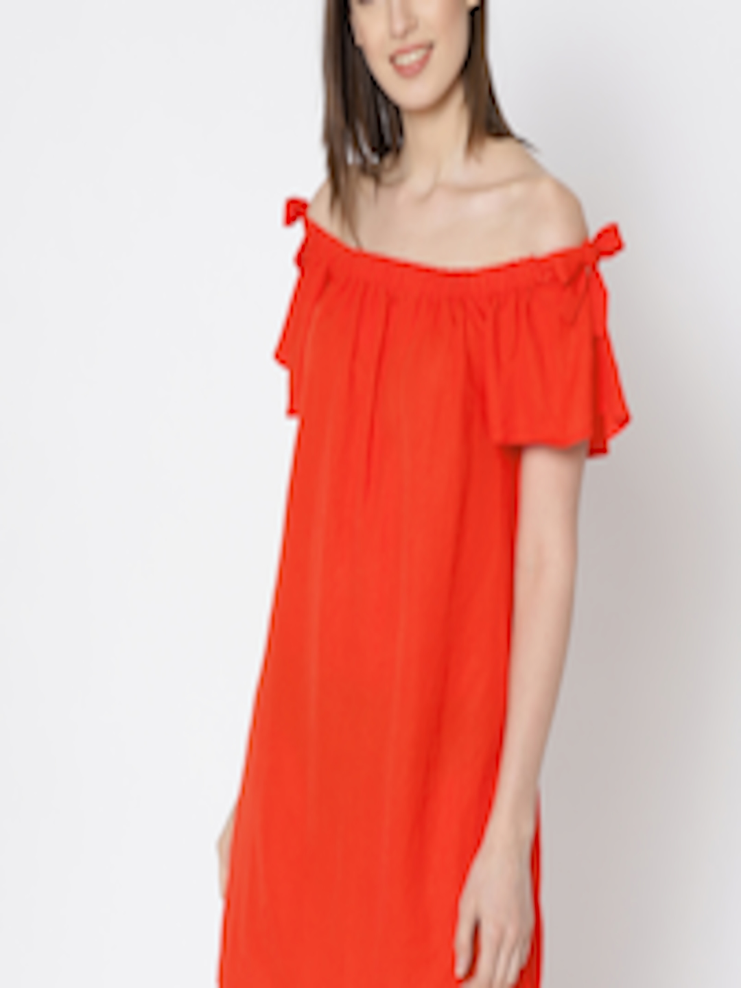 Buy MANGO Women Orange Solid A Line Dress - Dresses for Women 6627674 ...