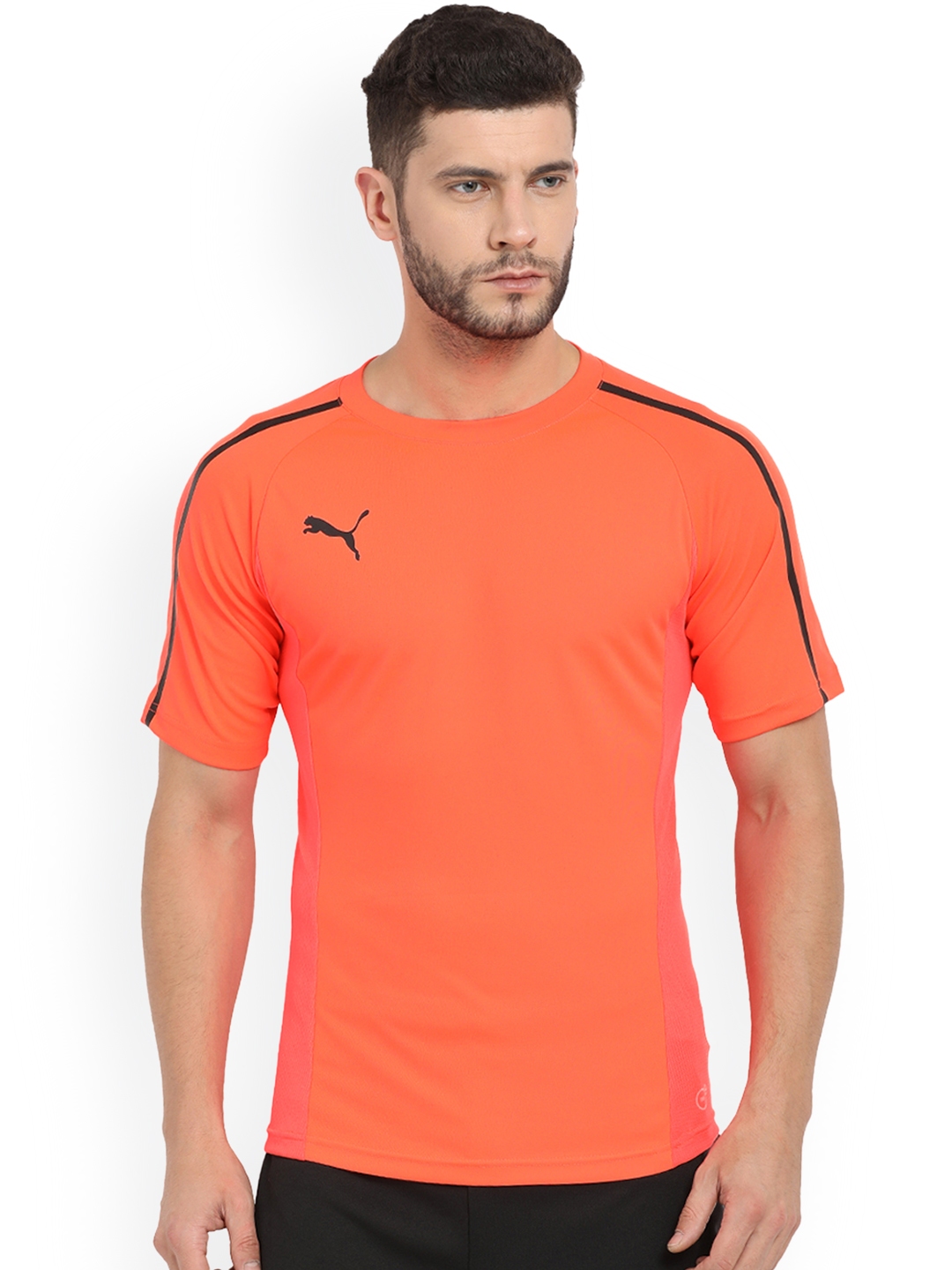 Buy Puma Men Orange Solid Round Neck EvoTRG Training T Shirt - Tshirts ...