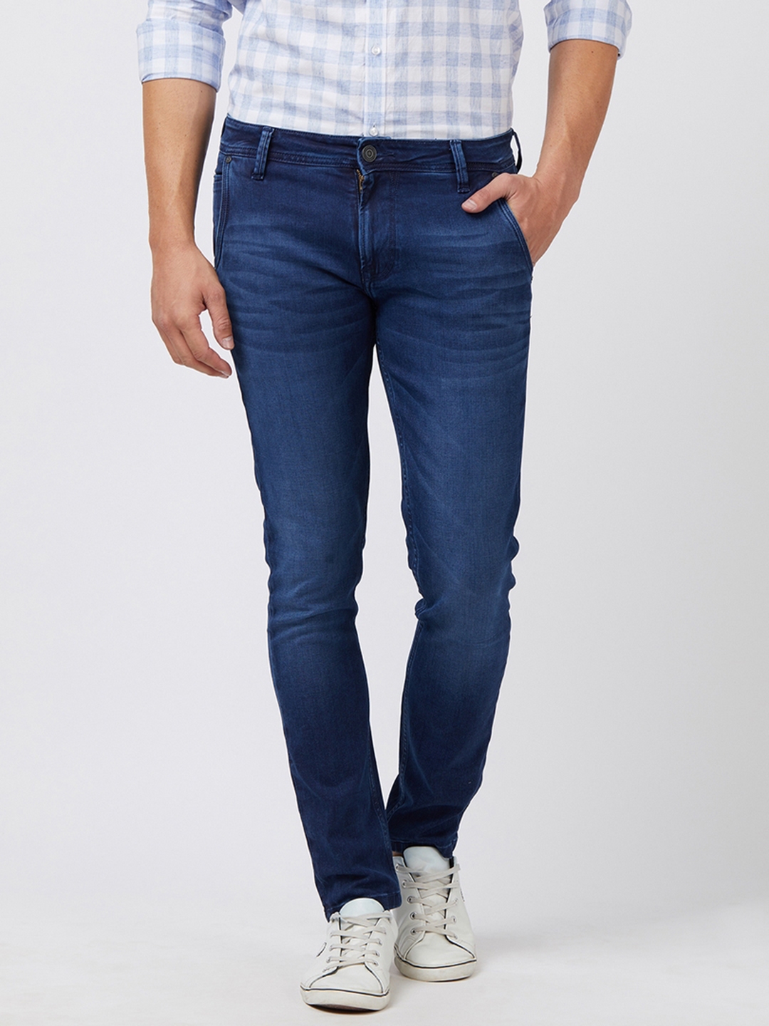 Buy Easies Men Blue Slim Fit Mid Rise Clean Look Jeans - Jeans for Men ...