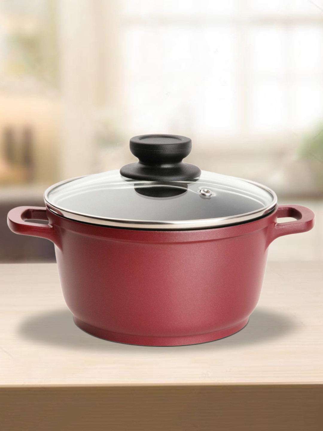 Buy BERGNER Red & Black Casserole With Lid - Cooking Pot for Unisex