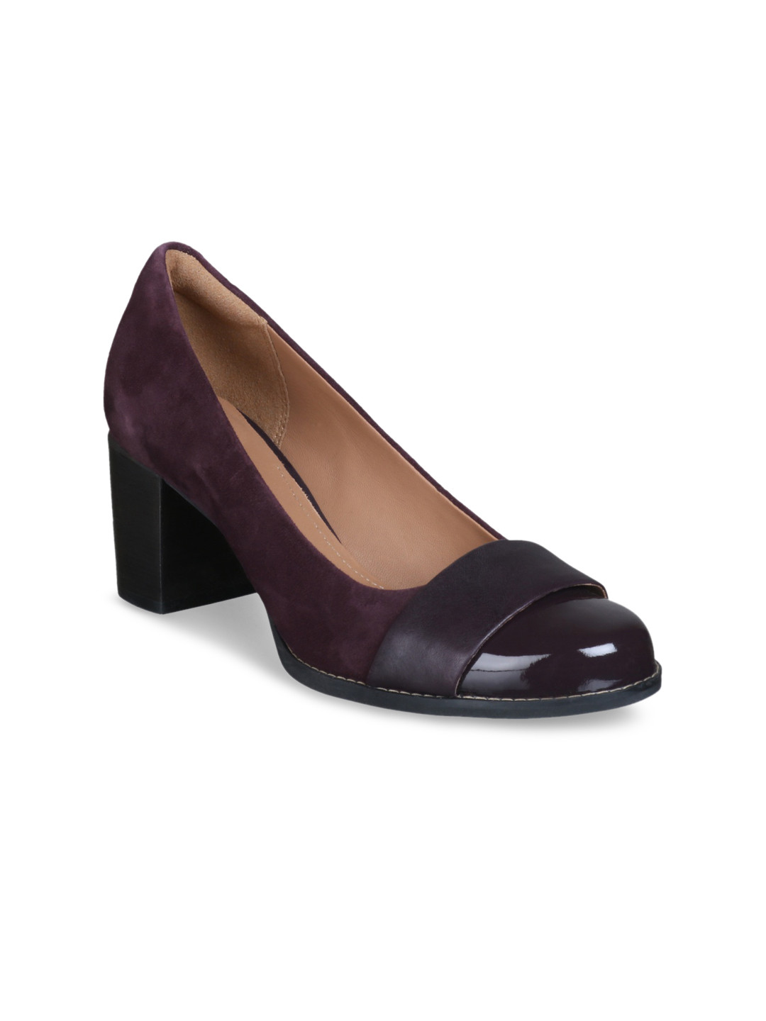 Buy Clarks Women Purple Suede Solid Pumps Heels for Women 6671311