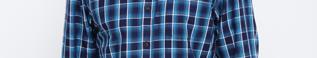 Buy Blackberrys Men Blue Slim Fit Checked Casual Shirt - Shirts for Men ...