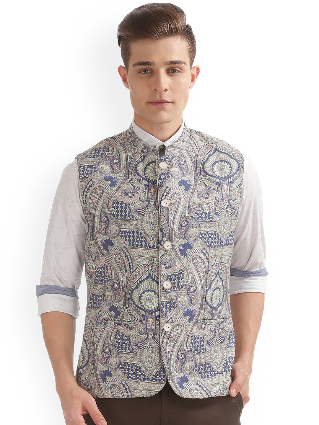 Buy Arrow Men Multicoloured Pritned Slim Fit Waistcoat Waistcoat for