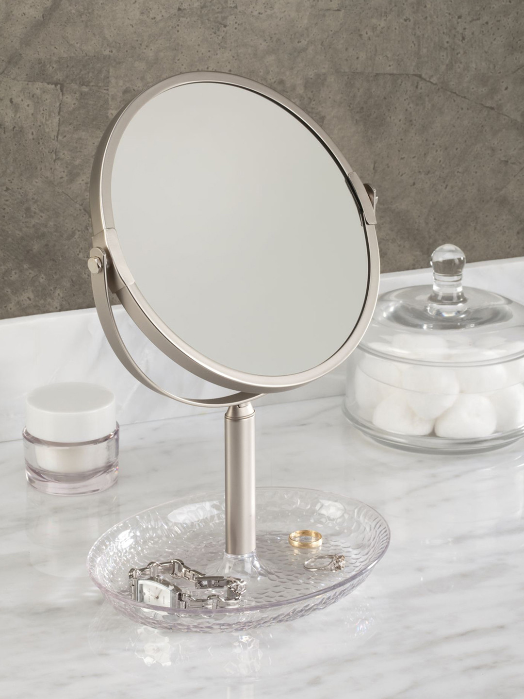 Buy InterDesign Silver Toned Round Bathroom Mirror Mirrors for Unisex